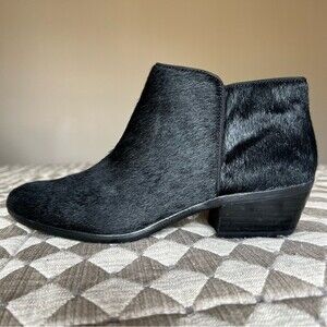 Sam Edelman Petty Brahma Black Fur Ankle Boots Booties Western Women’s 8.5